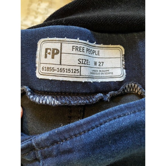 Free People | Women's Raw Mid-Rise Jeggings Blue | Size 27 - Picture 5 of 7